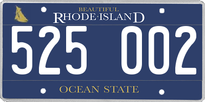 RI license plate 525002