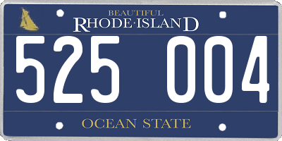 RI license plate 525004