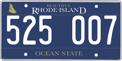 RI license plate 525007