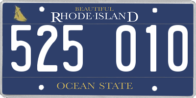 RI license plate 525010