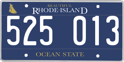 RI license plate 525013