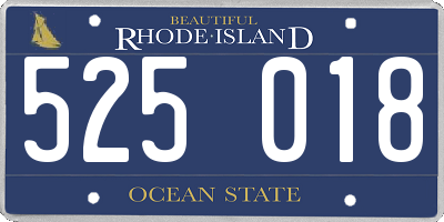 RI license plate 525018