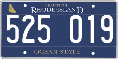 RI license plate 525019
