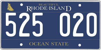RI license plate 525020