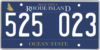 RI license plate 525023