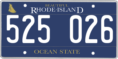 RI license plate 525026