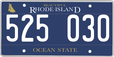 RI license plate 525030