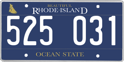 RI license plate 525031