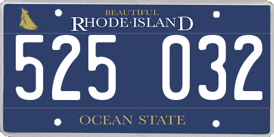 RI license plate 525032
