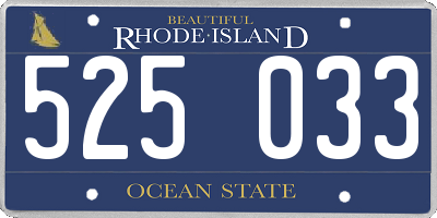 RI license plate 525033