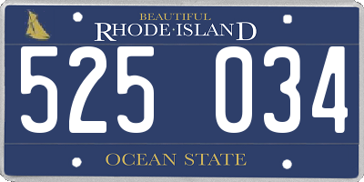 RI license plate 525034