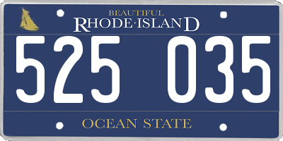 RI license plate 525035