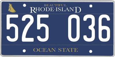 RI license plate 525036