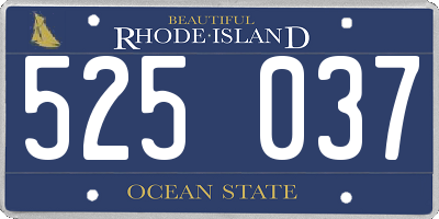 RI license plate 525037