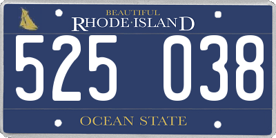RI license plate 525038