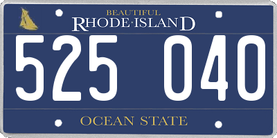 RI license plate 525040