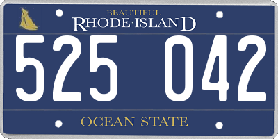 RI license plate 525042
