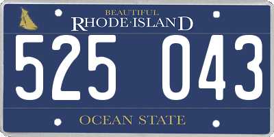 RI license plate 525043
