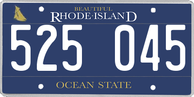 RI license plate 525045