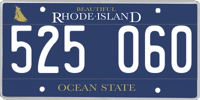 RI license plate 525060