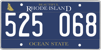 RI license plate 525068