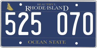 RI license plate 525070
