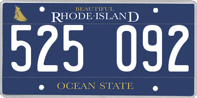 RI license plate 525092