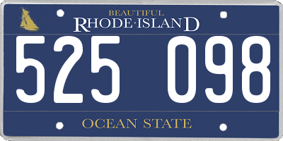 RI license plate 525098