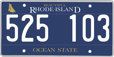 RI license plate 525103