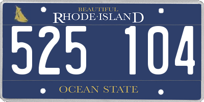 RI license plate 525104
