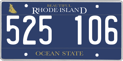 RI license plate 525106