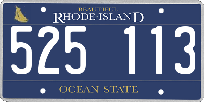 RI license plate 525113