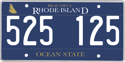 RI license plate 525125