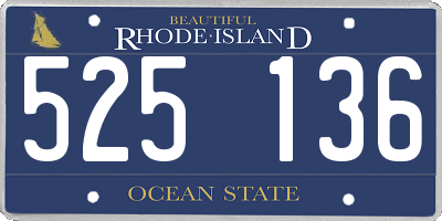RI license plate 525136