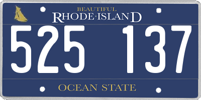 RI license plate 525137