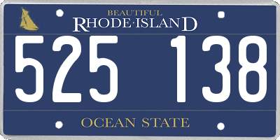 RI license plate 525138