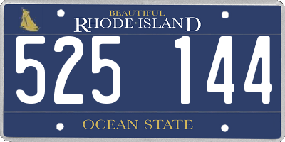RI license plate 525144