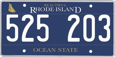 RI license plate 525203