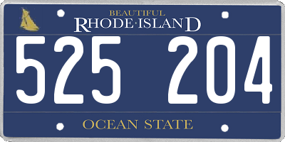 RI license plate 525204