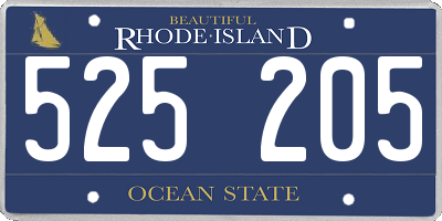 RI license plate 525205