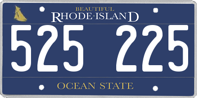 RI license plate 525225