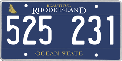 RI license plate 525231