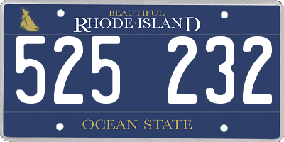 RI license plate 525232