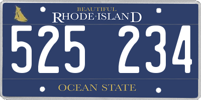 RI license plate 525234