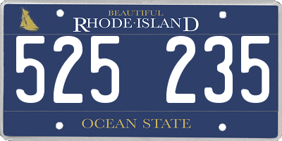 RI license plate 525235