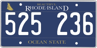 RI license plate 525236