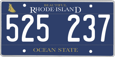 RI license plate 525237