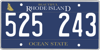 RI license plate 525243