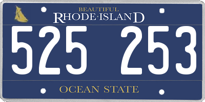 RI license plate 525253