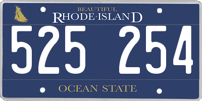 RI license plate 525254